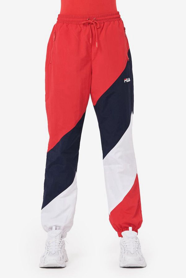 Pantalones Fila Mujer Rojas / Blancas / Azul Marino - Daksha Colour Block Track - España 324056SXB